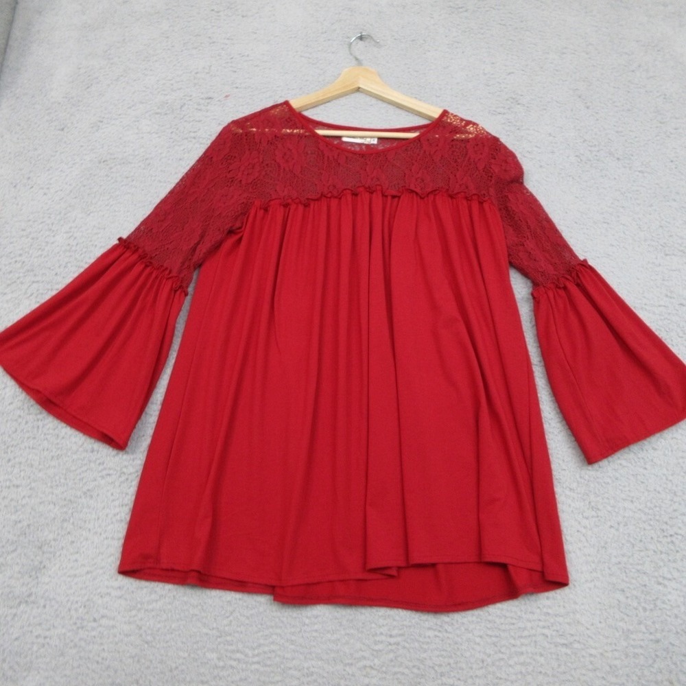 Southern Stitch Shirt Women M Red Lace Ruffled Dark Romance Gothic Goth victorin